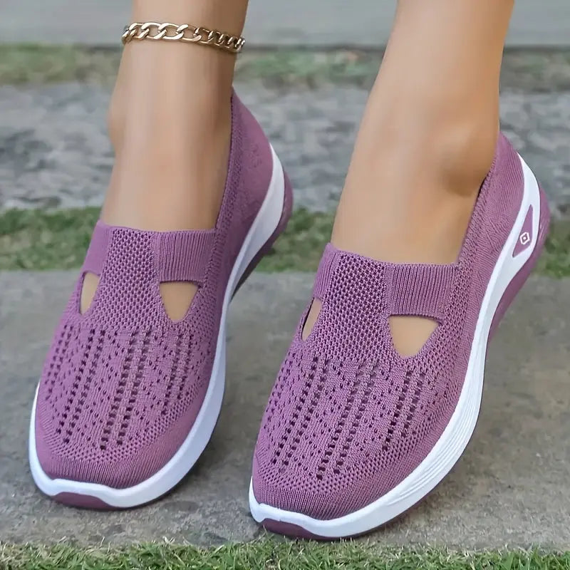 Baskets d'été respirantes slip-on–blanc, confort chic 50+ 👟☀️ GOOD FEET