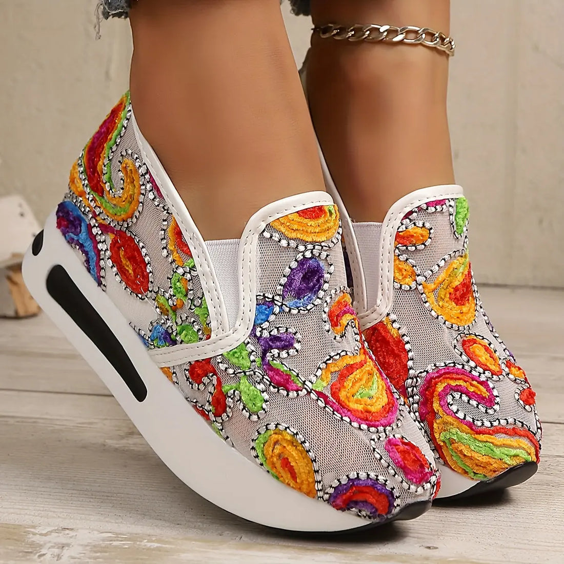 🌸 Baskets Wedge Élévées à Fleurs–Confort & Élégance au Quotidien GOOD FEET