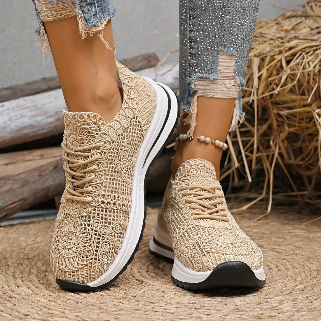 Baskets Respirantes Beige–Confort Maximal & Élégance Quotidienne | GOOD FEET GOOD FEET