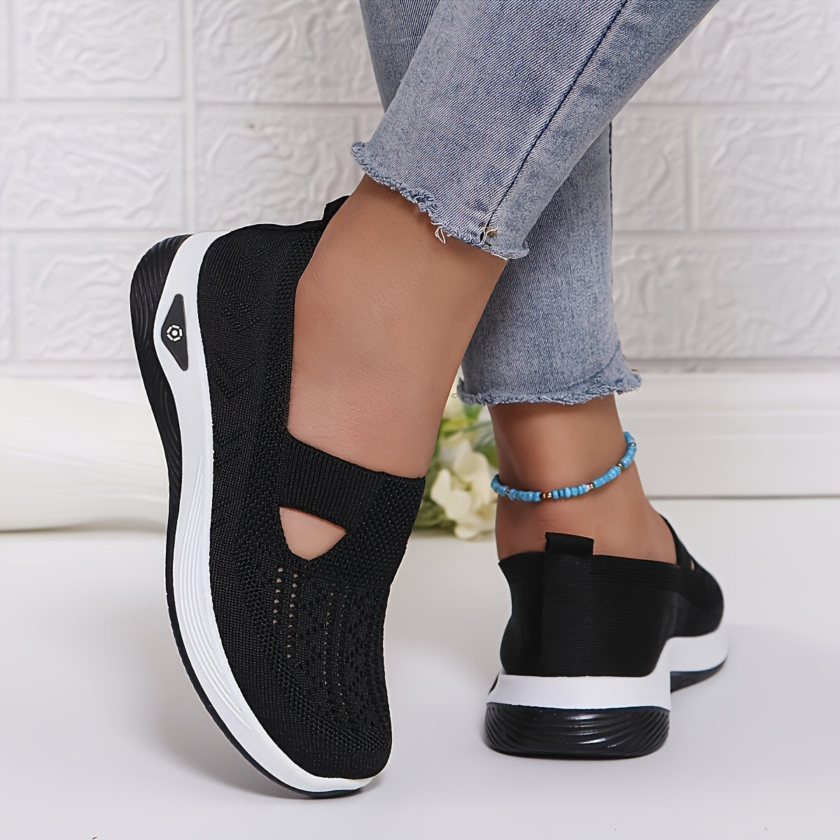 Baskets d'été respirantes slip-on–blanc, confort chic 50+ 👟☀️ GOOD FEET