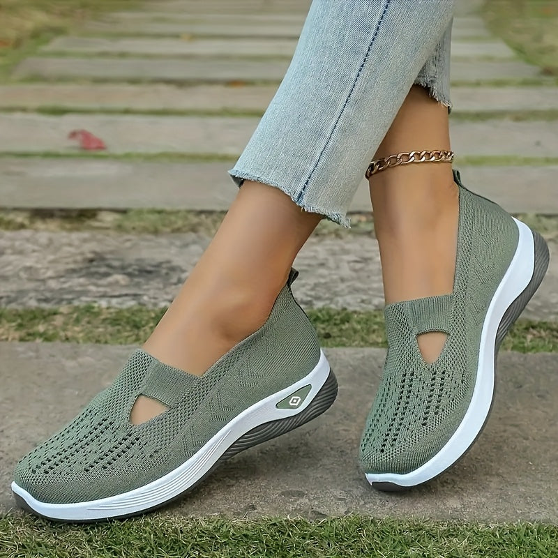 Baskets d'été respirantes slip-on–blanc, confort chic 50+ 👟☀️ GOOD FEET