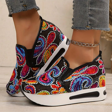 🌸 Baskets Wedge Élévées à Fleurs–Confort & Élégance au Quotidien GOOD FEET
