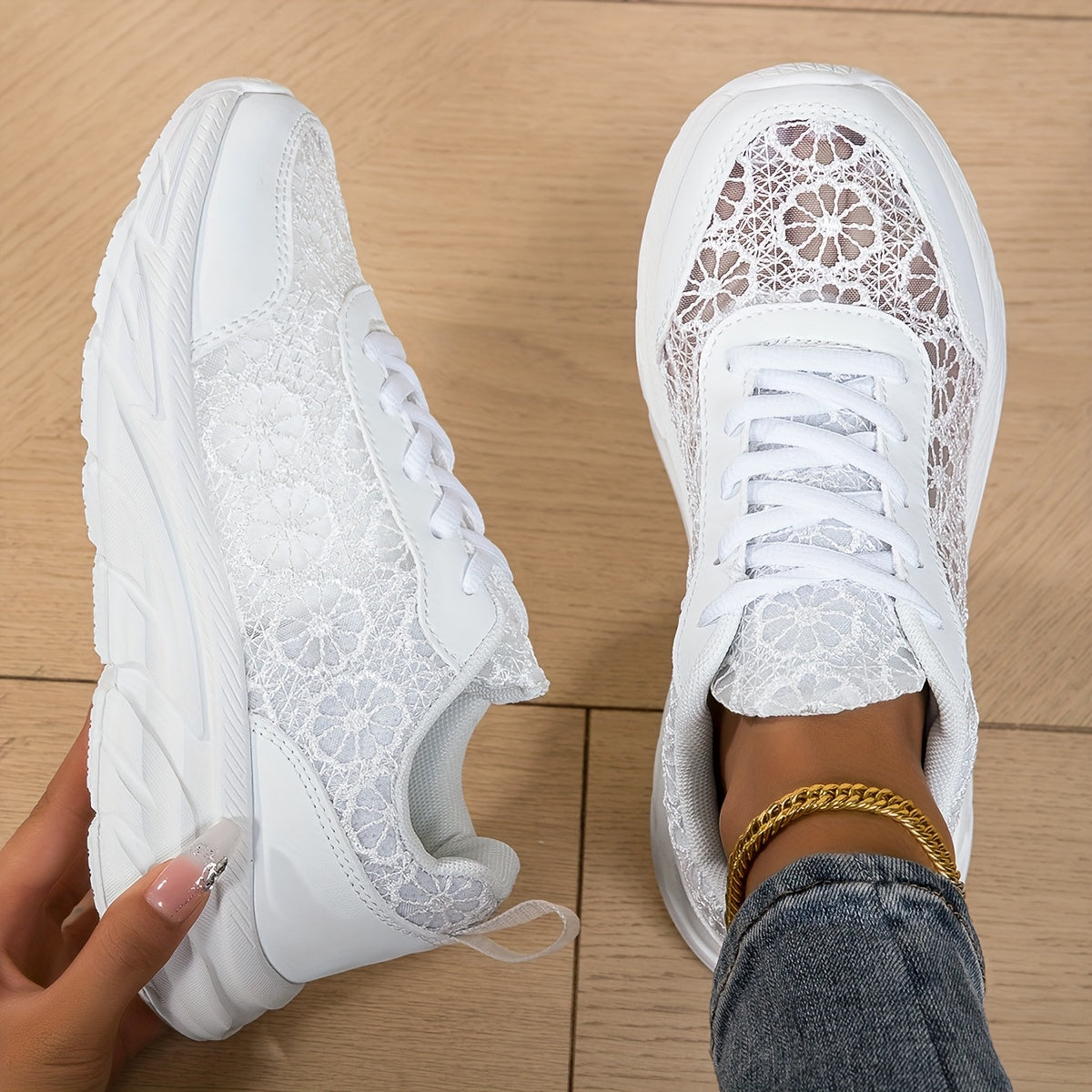 Dentelle Fleurie GOOD FEET–Confort Léger & Style Estival 👟🌸 GOOD FEET