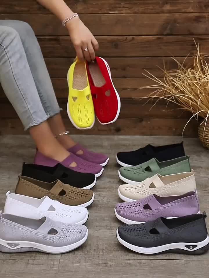 Baskets d'été respirantes slip-on–blanc, confort chic 50+ 👟☀️ GOOD FEET