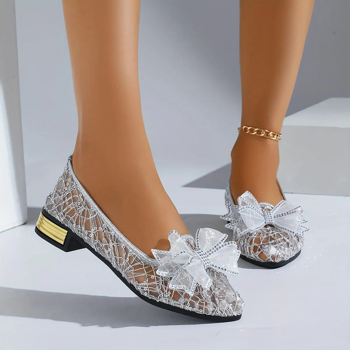 Chaussures à enfiler à bout pointu GOOD FEET–Confort et élégance avec nœud 👠✨ GOOD FEET