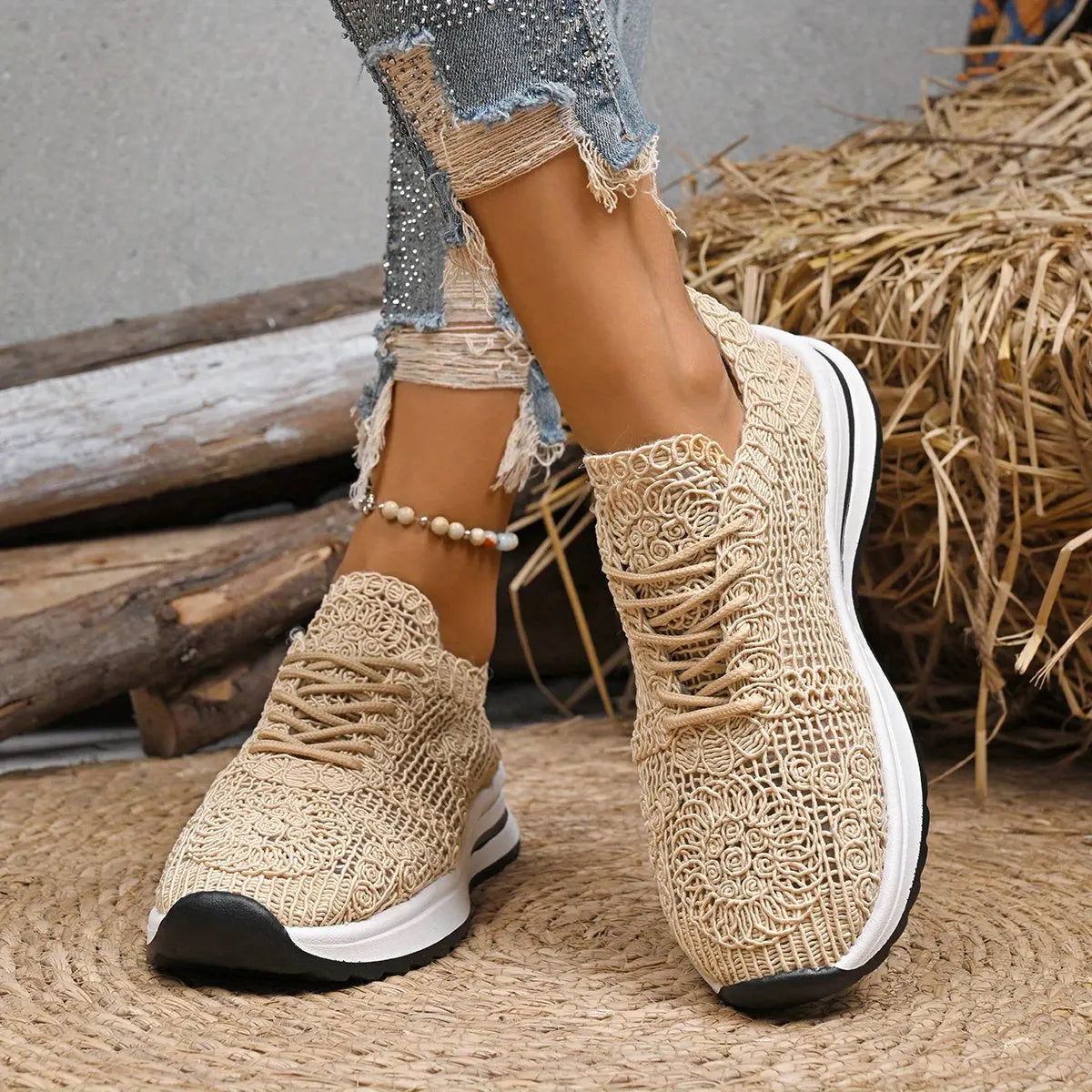 Baskets Respirantes Beige–Confort Maximal & Élégance Quotidienne | GOOD FEET GOOD FEET